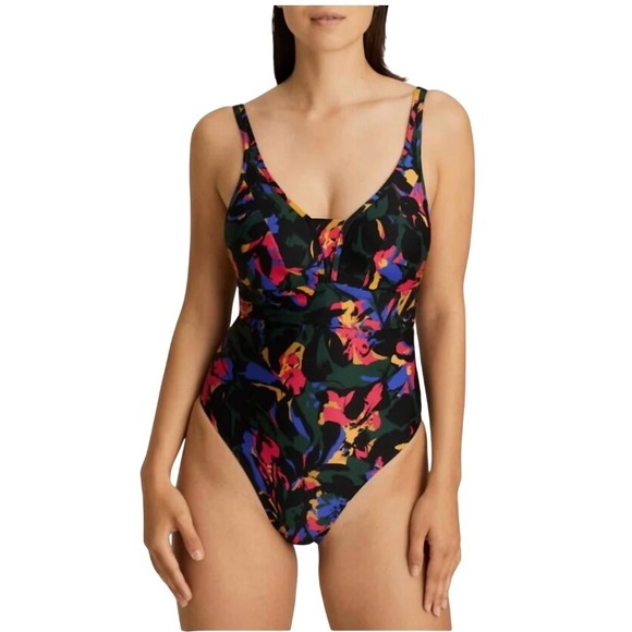 Primadonna Low Back‎ Black Cactus One Piece Swimsuit 34F